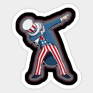 Independence Day Gifts Funny Dabbing Shirt Patriotic Sam United States Of America Sticker